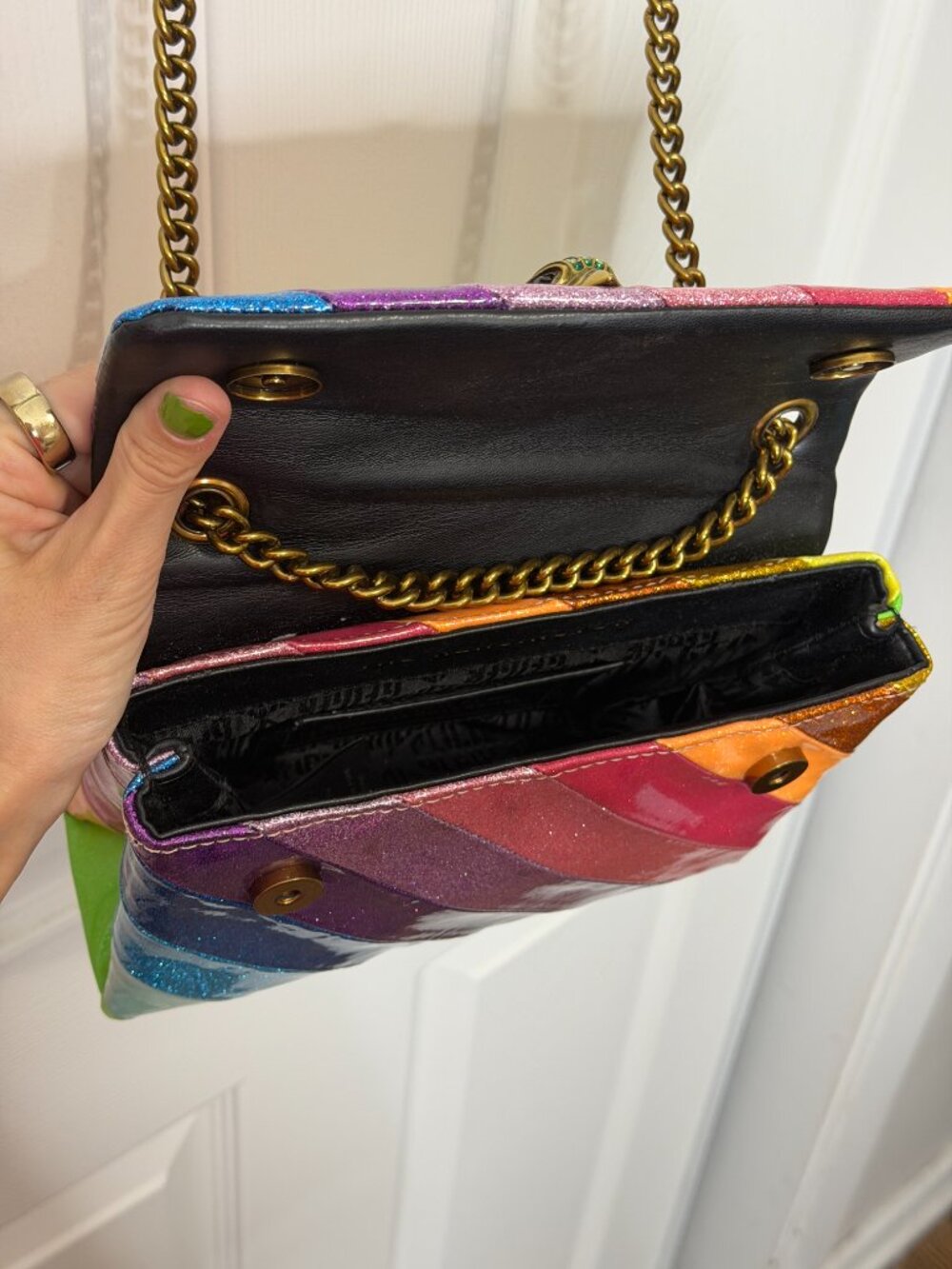 Kurt Geiger Kensington Glitter Rainbow Bag - Picture 9 of 10